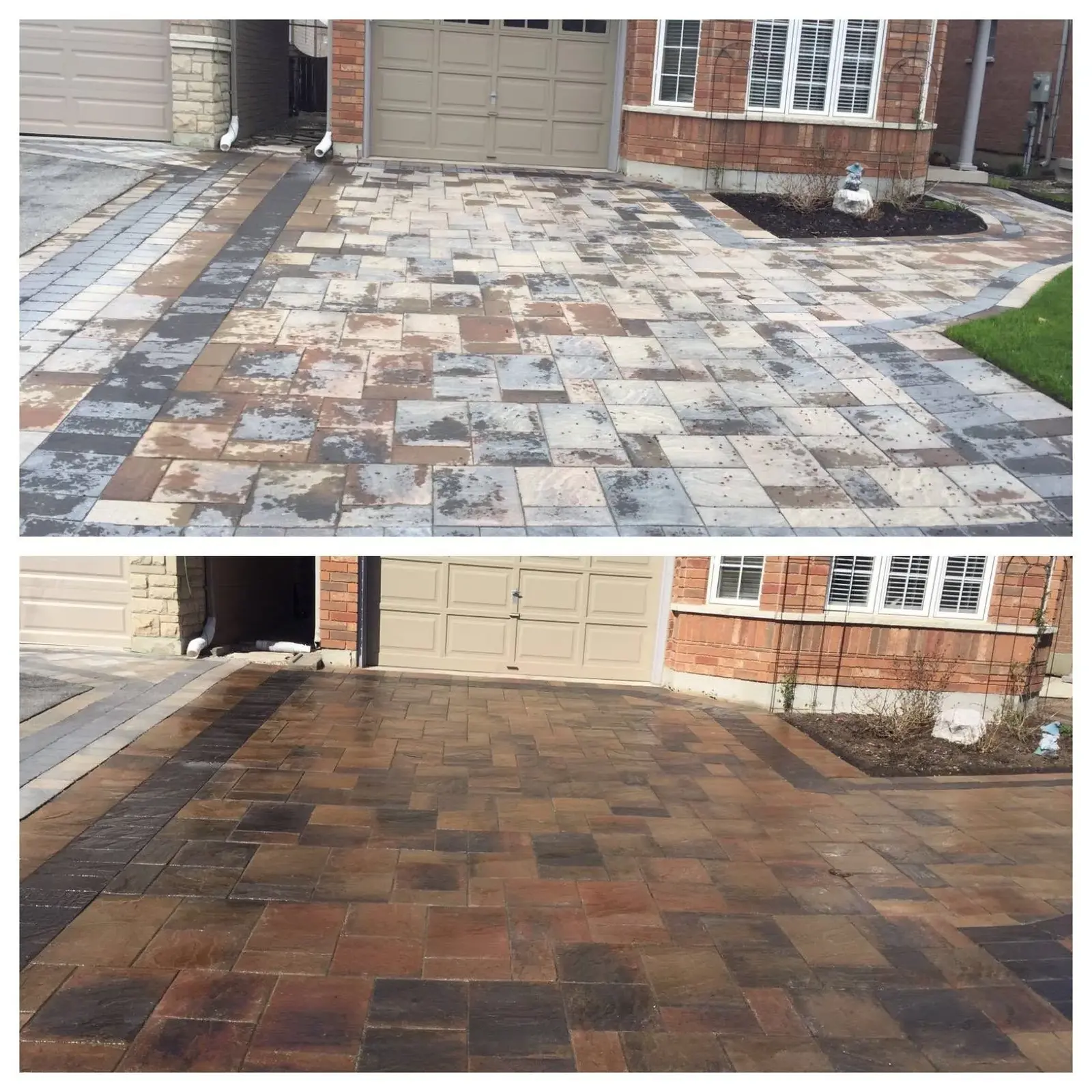 Restored interlock driveway