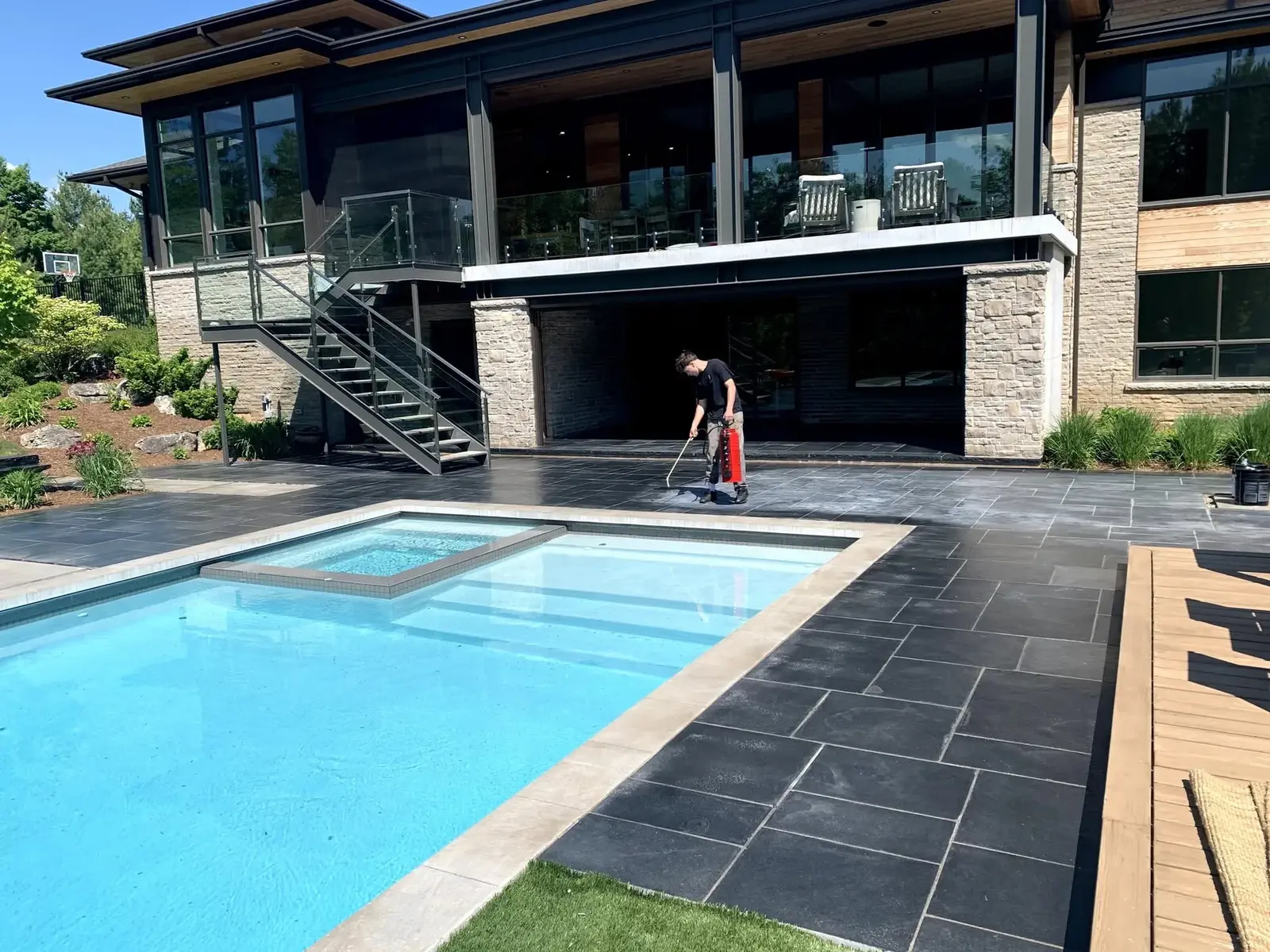 Poolside paver restoration